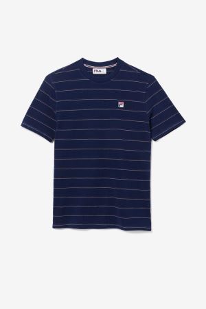 FILA Leon Tee Shirts Navy,Mens Clothing | CA.EDLBRA736